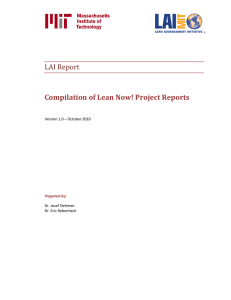 LAI Report  Compilation of Lean Now! Project Reports