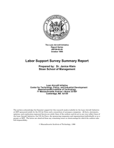 Labor Support Survey Summary Report Prepared by:  Dr. Janice Klein