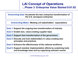 LAI Concept of Operations  …Phase 3: Enterprise Value Started 9.01.02