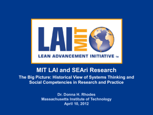 MIT LAI and SEAri Research  Social Competencies in Research and Practice