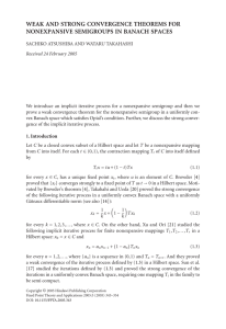 WEAK AND STRONG CONVERGENCE THEOREMS FOR NONEXPANSIVE SEMIGROUPS IN BANACH SPACES