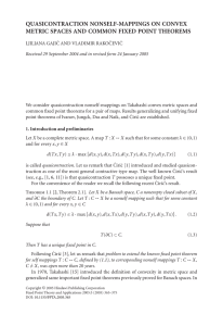 QUASICONTRACTION NONSELF-MAPPINGS ON CONVEX METRIC SPACES AND COMMON FIXED POINT THEOREMS