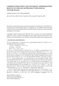 COMMON FIXED POINT AND INVARIANT APPROXIMATION RESULTS IN CERTAIN METRIZABLE TOPOLOGICAL
