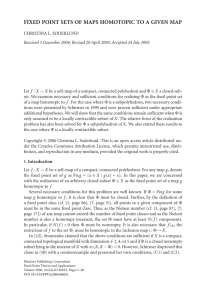 FIXED POINT SETS OF MAPS HOMOTOPIC TO A GIVEN MAP