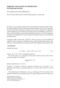 PERIODIC SOLUTIONS OF DISSIPATIVE SYSTEMS REVISITED