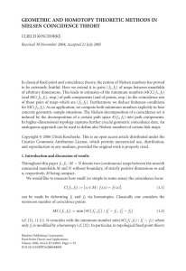 GEOMETRIC AND HOMOTOPY THEORETIC METHODS IN NIELSEN COINCIDENCE THEORY