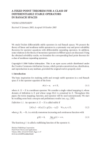 A FIXED POINT THEOREM FOR A CLASS OF DIFFERENTIABLE STABLE OPERATORS