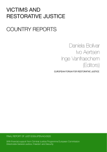 VICTIMS AND RESTORATIVE JUSTICE COUNTRY REPORTS Daniela Bolívar