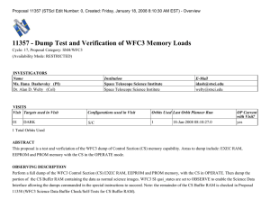 11357 - Dump Test and Verification of WFC3 Memory Loads
