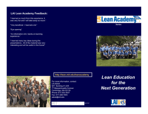 LAI Lean Academy Feedback: Series