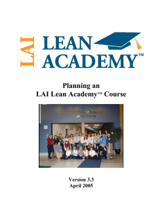 Planning an LAI Lean Academy Course Version 3.3