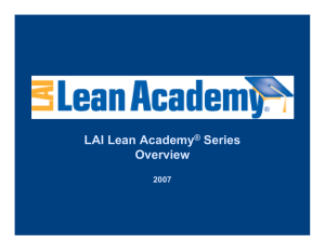 LAI Lean Academy Series Overview ®