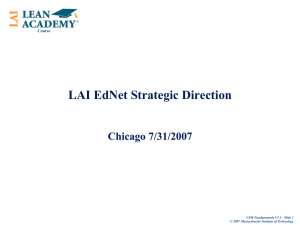 LAI EdNet Strategic Direction Chicago 7/31/2007 Course VSM Fundamentals V5.1 - Slide 1