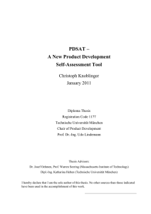 PDSAT – A New Product Development Self-Assessment Tool Christoph Knoblinger