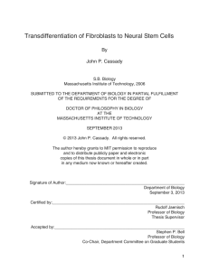 Transdifferentiation of Fibroblasts to Neural Stem Cells By John P. Cassady
