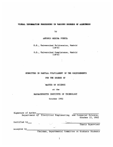 VISUAL  INFORNATION  PROCESSING  IN  VARIOUS ... by (1978) MASSACHUSETTS