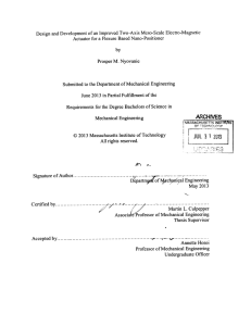 Design and  Development  of an  Improved ... Actuator  for a  Flexure  Based  Nano-Positioner