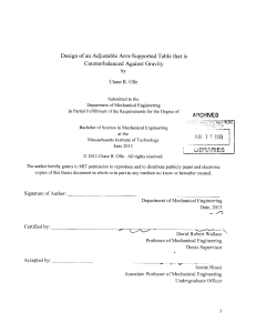 Design of an Adjustable  Arm-Supported  Table that ... Counterbalanced  Against  Gravity by Chase  R. Olle