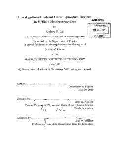 ARCHES 4 of  Lateral Gated  Quantum Devices