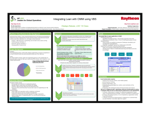 Integrating Lean with CMMI using VBS Oladapo Bakare, LGO ‘10 Class