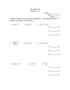Test Algebra II Chapter 7 – B Name:_____________ Date:__________