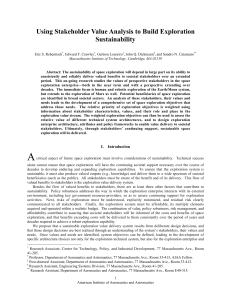 Using Stakeholder Value Analysis to Build Exploration Sustainability