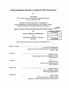 Order Assignment Heuristic in  a  Build to Order ...