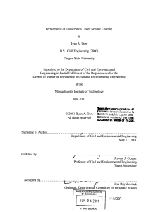 Performance  of Glass  Panels Under Seismic Loading A.