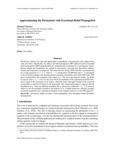 Approximating the Permanent with Fractional Belief Propagation Michael Chertkov @ .