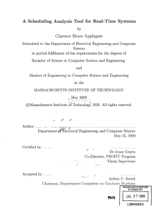 A  Scheduling  Analysis  Tool  for ... Clarence  Bruce  Applegate