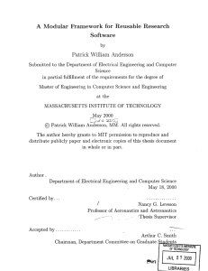 A  Modular  Framework  for  Reusable ... Software Patrick  William  Anderson