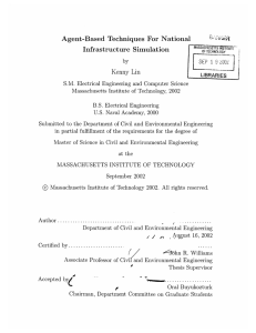 Agent-Based  Techniques  For  National Infrastructure Simulation Kenny  Lin LIBRARIES