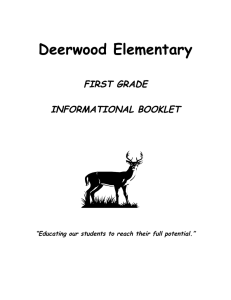 Deerwood Elementary  FIRST GRADE INFORMATIONAL BOOKLET
