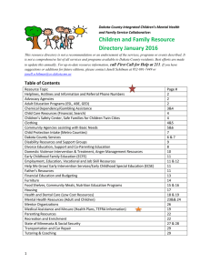 Children and Family Resource Directory January 2016 and Family Service Collaborative: