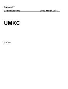 UMKC Division 27 Communications Date:  March, 2014