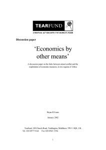 ‘Economics by other means’ Discussion paper