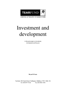 Investment and development
