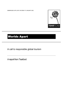 Worlds Apart  A call to responsible global tourism A report from Tearfund