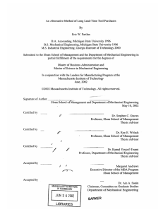 An Alternative  Method  of Long Lead-Time  Tool ... Eric W. Partlan 1996