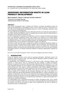 ASSESSING INFORMATION WASTE IN LEAN PRODUCT DEVELOPMENT