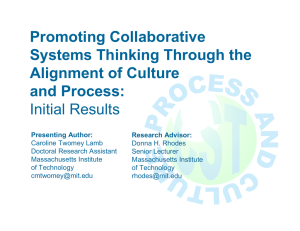 Promoting Collaborative Systems Thinking Through the Alignment of Culture and Process: