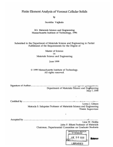 Analysis Finite Element of Voronoi Cellular Solids