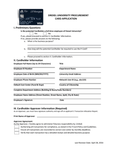 DREXEL UNIVERSITY PROCUREMENT CARD APPLICATION I. Preliminary Questions