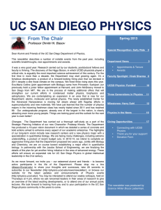 UC SAN DIEGO PHYSICS From The Chair  Professor Dimitri N. Basov