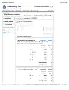 Response Summary Mall Based Sporting Good Retailers