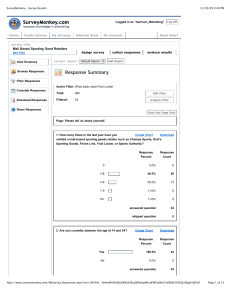 Response Summary Mall Based Sporting Good Retailers