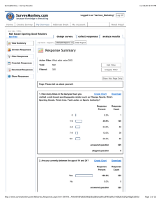 Response Summary Mall Based Sporting Good Retailers