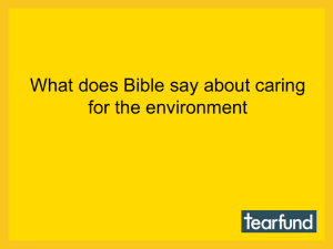 What does Bible say about caring for the environment