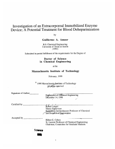 Investigation  of an Extracorporeal Immobilized  Enzyme