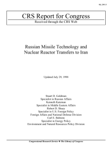 CRS Report for Congress Russian Missile Technology and